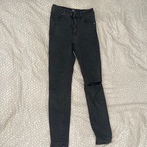 cotton high rise skinny black jeans